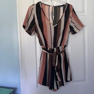 Striped romper, size extra large.